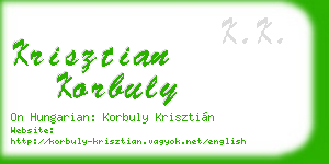 krisztian korbuly business card